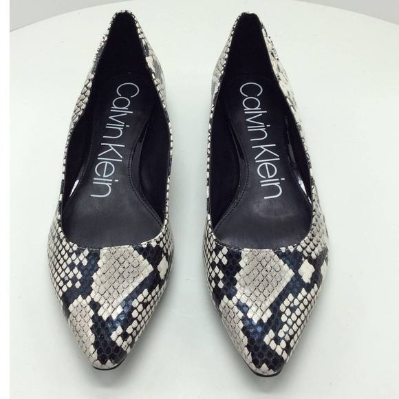 Calvin Klein Snakeskin Leather Flats 8.5 - Picture 2 of 5